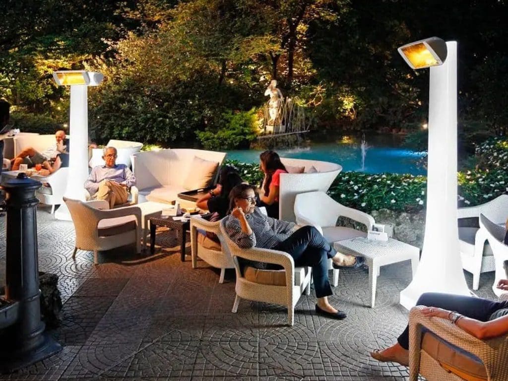 elektrische terrasverwarming staand terrasverwarming Infrarood verwarming terras terrasverwarmers infrarood